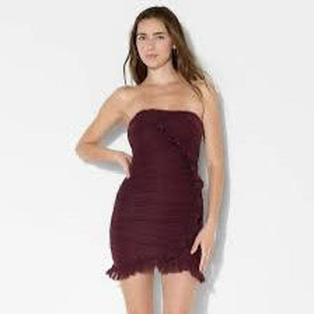 Wild Fable Women's Ruched Ruffle Tube Bodycon Mini Dress - Picture 8 of 8